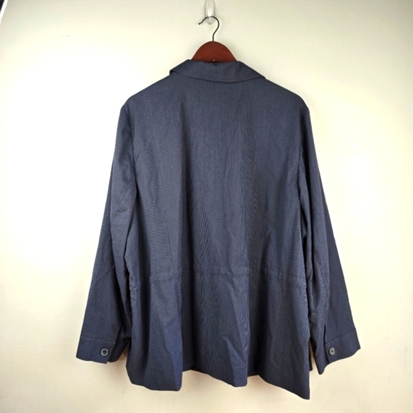 COLDWATER CREEK Refined Ellery Flair Jacket Waist Drawstring Navy Womens Size 24 - Picture 5 of 13